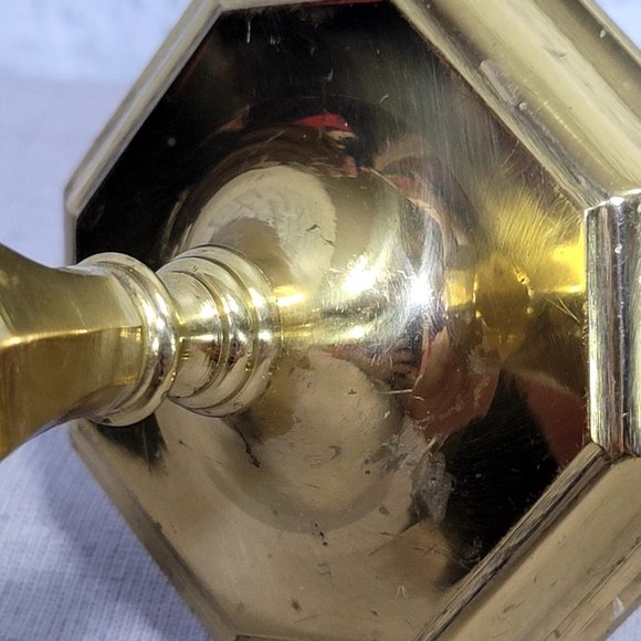 Vintage 60s Mid Century Set of 2 Brass 5.5" Candlestick Holders Made‎ in Japan - Picture 7 of 13